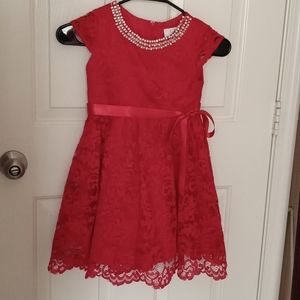 Rare Editions red special occasion girl's dress sz 6